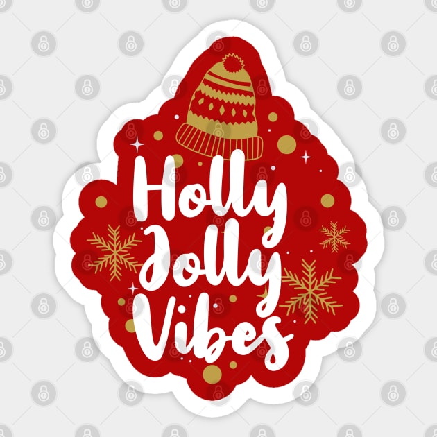 Holly Jolly Vibes Sticker by TayaDesign